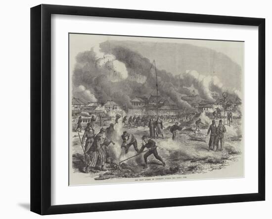 The Main Street of Yokohama During the Great Fire-null-Framed Giclee Print