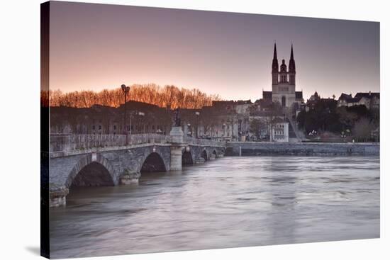 The Maine River Flowing Through the City of Angers-Julian Elliott-Stretched Canvas