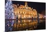 The Mairie (Town Hall) of Tours Lit Up with Christmas Lights, Tours, Indre-Et-Loire, France, Europe-Julian Elliott-Mounted Photographic Print