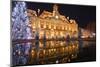 The Mairie (Town Hall) of Tours Lit Up with Christmas Lights, Tours, Indre-Et-Loire, France, Europe-Julian Elliott-Mounted Photographic Print