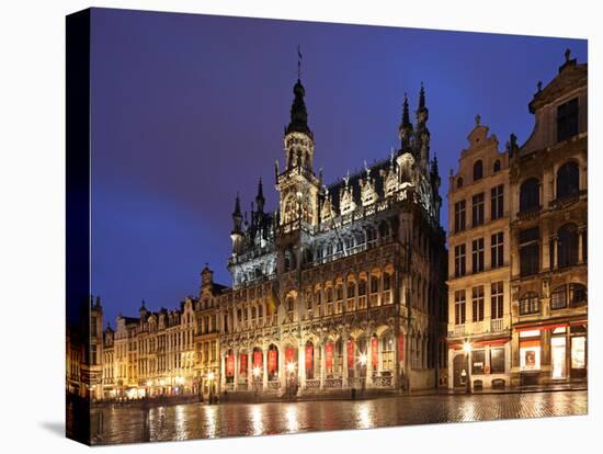 The Maison Du Roi (King's House) on the Famous Grande Place in the City Centre of Brussels, Belgium-David Bank-Stretched Canvas