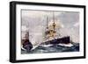 The "Majestic." Flagship of the Channel Squadron, 1901-Charles Edward Dixon-Framed Giclee Print