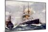 The "Majestic." Flagship of the Channel Squadron, 1901-Charles Edward Dixon-Mounted Giclee Print