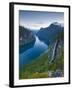 The Majestic Geiranger Fjord Illuminated at Dusk, Geiranger, More Og Romsdal, Norway-Doug Pearson-Framed Photographic Print