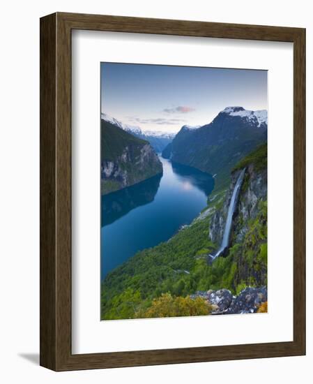 The Majestic Geiranger Fjord Illuminated at Dusk, Geiranger, More Og Romsdal, Norway-Doug Pearson-Framed Photographic Print