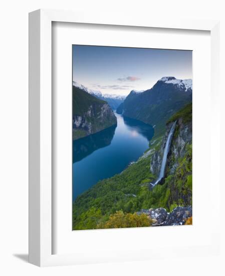 The Majestic Geiranger Fjord Illuminated at Dusk, Geiranger, More Og Romsdal, Norway-Doug Pearson-Framed Photographic Print