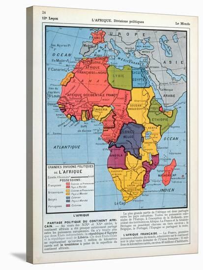 The Major Political Divisions of Africa with French-null-Stretched Canvas