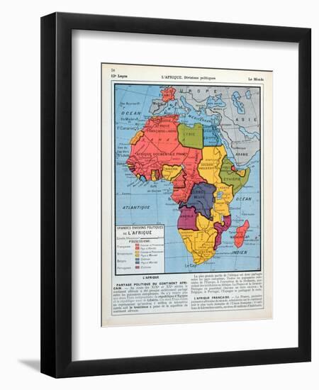 The Major Political Divisions of Africa with French-null-Framed Premium Giclee Print