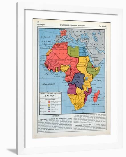 The Major Political Divisions of Africa with French-null-Framed Giclee Print