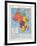 The Major Political Divisions of Africa with French-null-Framed Giclee Print