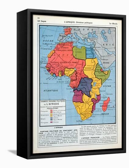 The Major Political Divisions of Africa with French-null-Framed Stretched Canvas