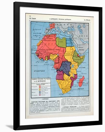 The Major Political Divisions of Africa with French-null-Framed Giclee Print