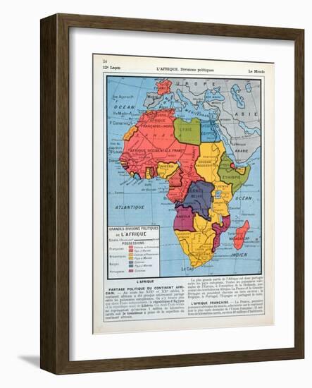 The Major Political Divisions of Africa with French-null-Framed Giclee Print