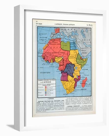 The Major Political Divisions of Africa with French-null-Framed Giclee Print