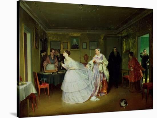 The Major's Marriage Proposal, 1851-Pavel Andreevich Fedotov-Stretched Canvas