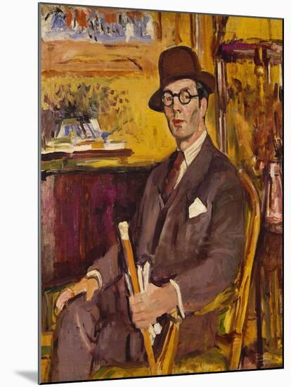 The Malacca Cane, a Portrait of Duncan Macdonald, Esq, Seated-George Leslie Hunter-Mounted Giclee Print