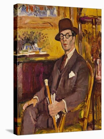 The Malacca Cane, a Portrait of Duncan Macdonald, Esq, Seated-George Leslie Hunter-Stretched Canvas