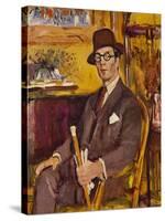 The Malacca Cane, a Portrait of Duncan Macdonald, Esq, Seated-George Leslie Hunter-Stretched Canvas