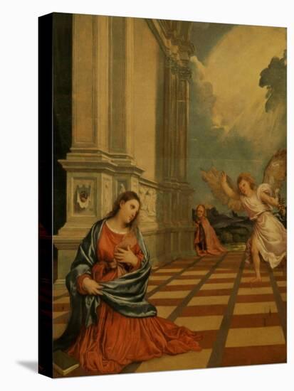 The Malchiostro Annunciation, circa 1520-Titian (Tiziano Vecelli)-Stretched Canvas