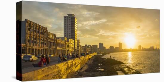 The Malecon, Havana, Cuba, West Indies, Caribbean, Central America-Alan Copson-Stretched Canvas