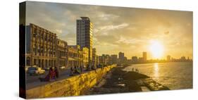 The Malecon, Havana, Cuba, West Indies, Caribbean, Central America-Alan Copson-Stretched Canvas