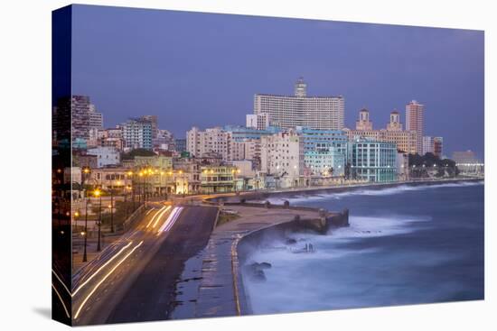 The Malecon Looking Towards Vedado, Havana, Cuba-Jon Arnold-Stretched Canvas