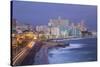 The Malecon Looking Towards Vedado, Havana, Cuba-Jon Arnold-Stretched Canvas