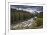 The Maligne River meandering through the Canadian Rockies, Jasper National Park-Adam Burton-Framed Photographic Print