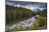 The Maligne River meandering through the Canadian Rockies, Jasper National Park-Adam Burton-Mounted Photographic Print