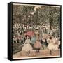 The Mall, Central Park. Dated: 1900/1903. Dimensions: overall: 55.9 x 50.8 cm (22 x 20 in.). Med...-Maurice Brazil Prendergast-Framed Stretched Canvas