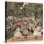 The Mall, Central Park. Dated: 1900/1903. Dimensions: overall: 55.9 x 50.8 cm (22 x 20 in.). Med...-Maurice Brazil Prendergast-Stretched Canvas