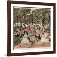 The Mall, Central Park. Dated: 1900/1903. Dimensions: overall: 55.9 x 50.8 cm (22 x 20 in.). Med...-Maurice Brazil Prendergast-Framed Premium Giclee Print