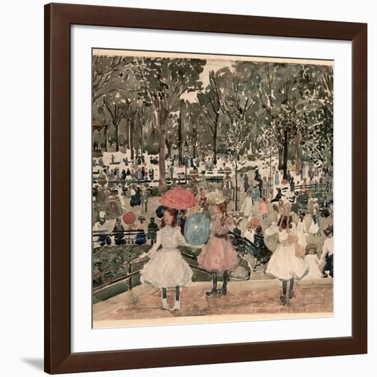 The Mall, Central Park. Dated: 1900/1903. Dimensions: overall: 55.9 x 50.8 cm (22 x 20 in.). Med...-Maurice Brazil Prendergast-Framed Premium Giclee Print