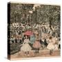 The Mall, Central Park. Dated: 1900/1903. Dimensions: overall: 55.9 x 50.8 cm (22 x 20 in.). Med...-Maurice Brazil Prendergast-Stretched Canvas