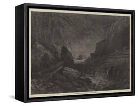 The Mammoth Cave of Kentucky, the River Cliffs-null-Framed Stretched Canvas