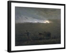 The Man and the Donkey-Jean-François Millet-Framed Giclee Print