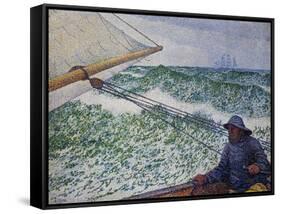 The Man at the Helm-Theo van Rysselberghe-Framed Stretched Canvas