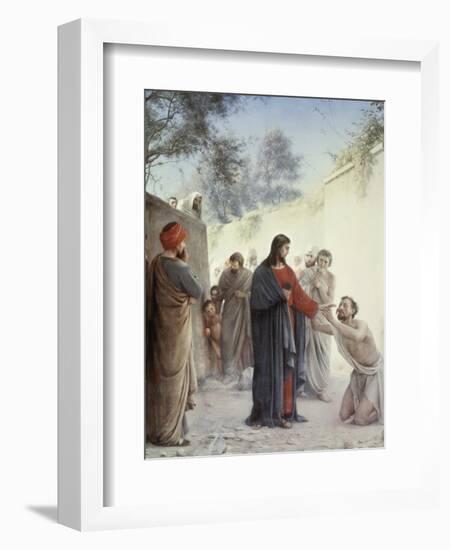 The Man Born Blind-Carl Bloch-Framed Giclee Print