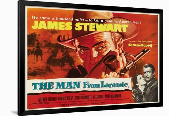 The Man From Laramie, UK Movie Poster, 1955-null-Framed Art Print