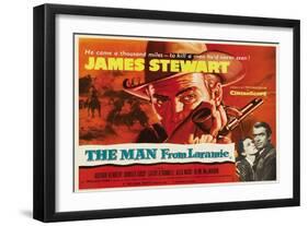 The Man From Laramie, UK Movie Poster, 1955-null-Framed Art Print