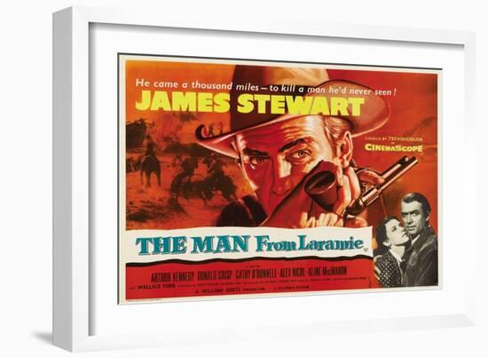 The Man From Laramie, UK Movie Poster, 1955-null-Framed Art Print