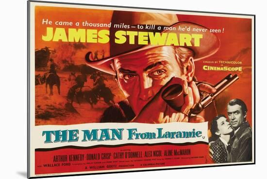 The Man From Laramie, UK Movie Poster, 1955-null-Mounted Art Print