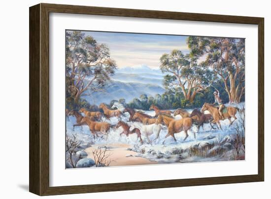 The Man from Snowy River-John Bradley-Framed Giclee Print