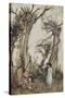 The Man in the Wilderness-Arthur Rackham-Stretched Canvas