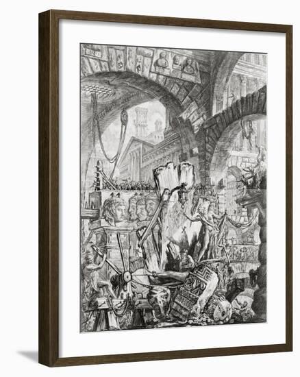 The Man on the Rack, from 'Carceri d'Invenzione', c.1749-Giovanni Battista Piranesi-Framed Giclee Print