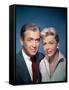 THE MAN WHO KNEW TOO MUCH, 1956 directed by ALFRED HITCHCOCK James Stewart and Doris Day (photo)-null-Framed Stretched Canvas