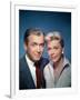 THE MAN WHO KNEW TOO MUCH, 1956 directed by ALFRED HITCHCOCK James Stewart and Doris Day (photo)-null-Framed Photo