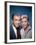 THE MAN WHO KNEW TOO MUCH, 1956 directed by ALFRED HITCHCOCK James Stewart and Doris Day (photo)-null-Framed Photo