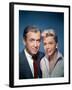 THE MAN WHO KNEW TOO MUCH, 1956 directed by ALFRED HITCHCOCK James Stewart and Doris Day (photo)-null-Framed Photo