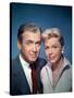 THE MAN WHO KNEW TOO MUCH, 1956 directed by ALFRED HITCHCOCK James Stewart and Doris Day (photo)-null-Stretched Canvas